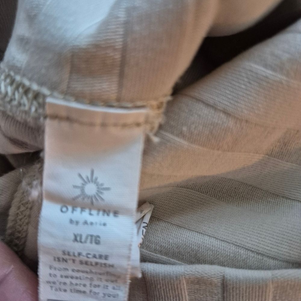 Aerie Womans Cream Ribbed Bike Shorts Xl - Picture 4 of 4